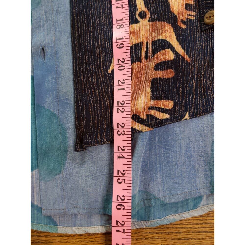 SIMATADELA Simone Vary Lioni Art to Wear Top Turtle Print Lagenlook Blue M/L - Picture 5 of 10